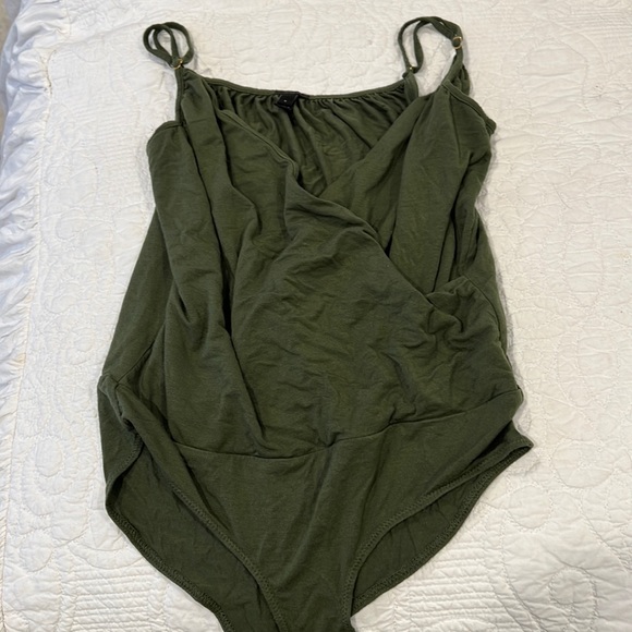 Green Crew Neck Body Suit